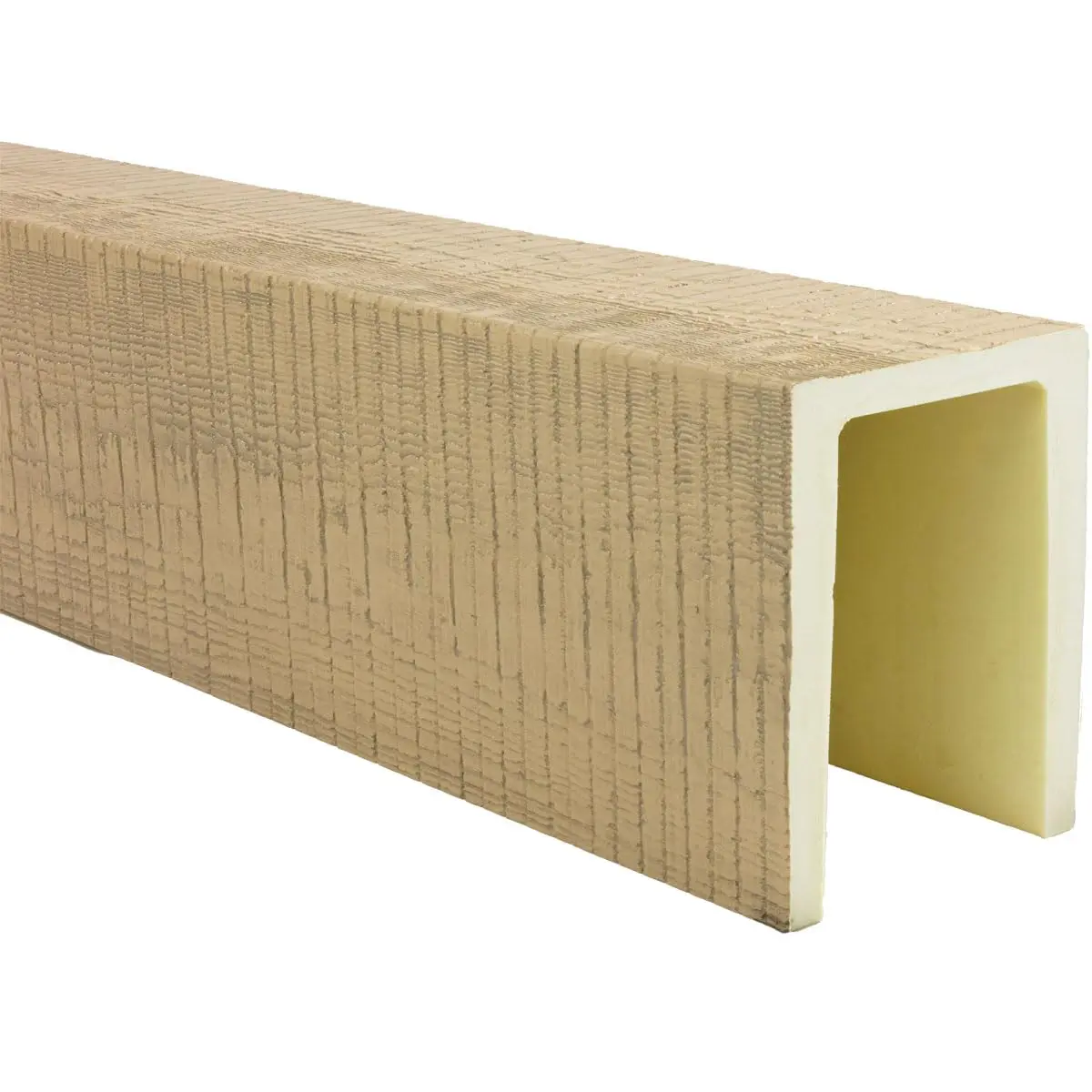 Ekena Millwork 3 1/2"W x 3 1/2"H x 20-ft. L 3-Sided (U-Beam) Resawn Rip HeritageTimber Faux Wood Ceiling Beam, Natural White Oak | Authentic USA Design - view 7
