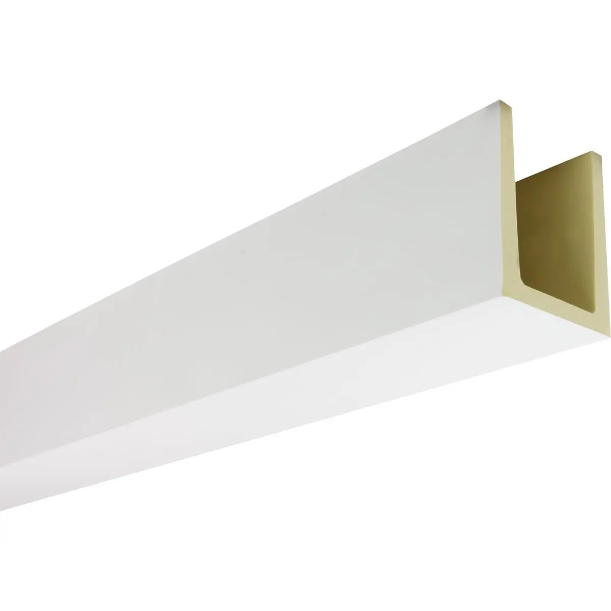 Ekena Millwork 7 1/2"W x 9 1/2"H x 144"L 3-Sided U-Beam Faux Wood Ceiling Beam, Primed Tan | Lightweight, Authentic Wood Look - view 5