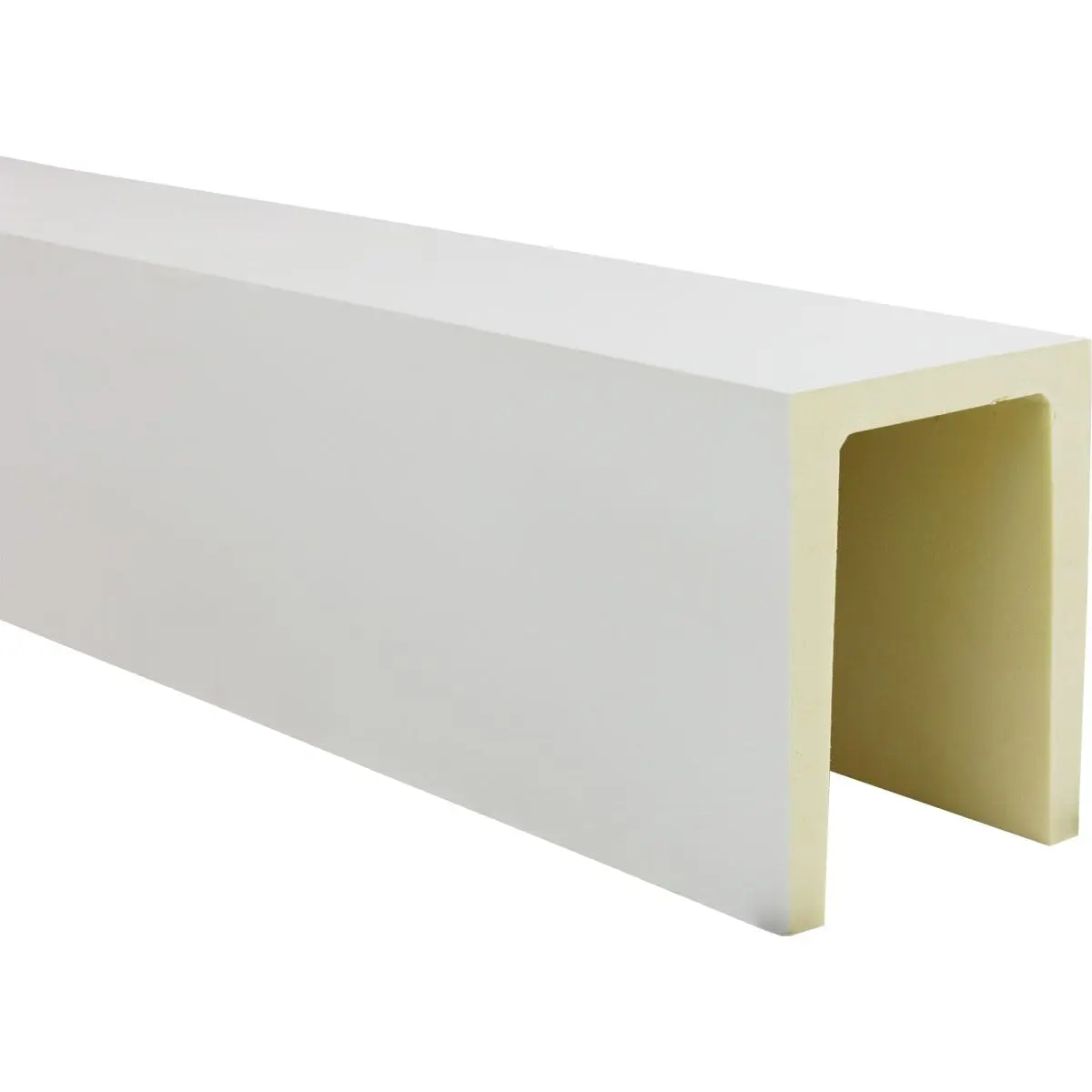 Ekena Millwork 7 1/2"W x 9 1/2"H x 144"L 3-Sided U-Beam Faux Wood Ceiling Beam, Primed Tan | Lightweight, Authentic Wood Look - view 7