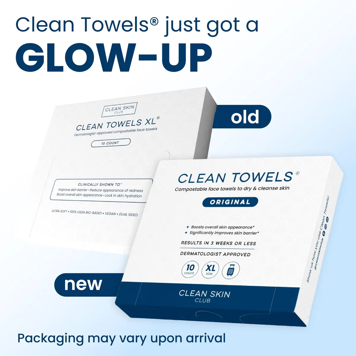 Clean Skin Club Clean Towels XL® Travel Pack 10 pcs | USDA Biobased Disposable Face Towels for All Skin Types - view 2
