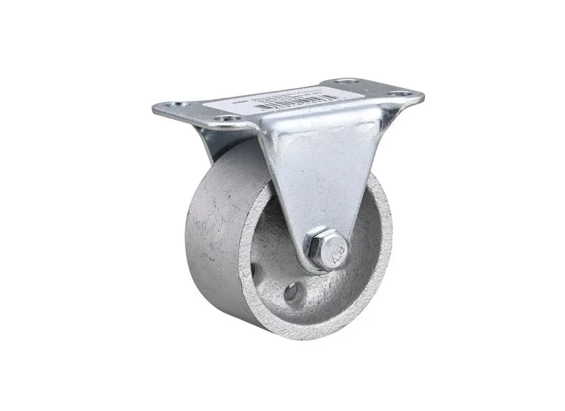 PROJEX 2 in. D Cast Iron Rigid Caster 125 LB | Industrial Grade Heavy Duty Wheel - main product image