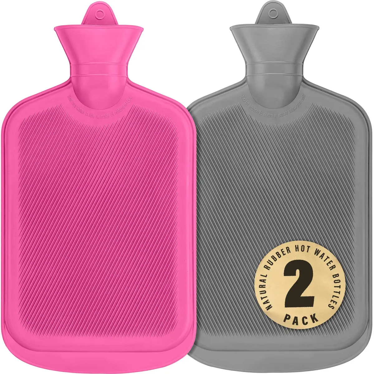 SteadMax 2 Pack Hot Water Bottles 2L | Pain Relief & Heat Therapy (70-120 chars) - main product image