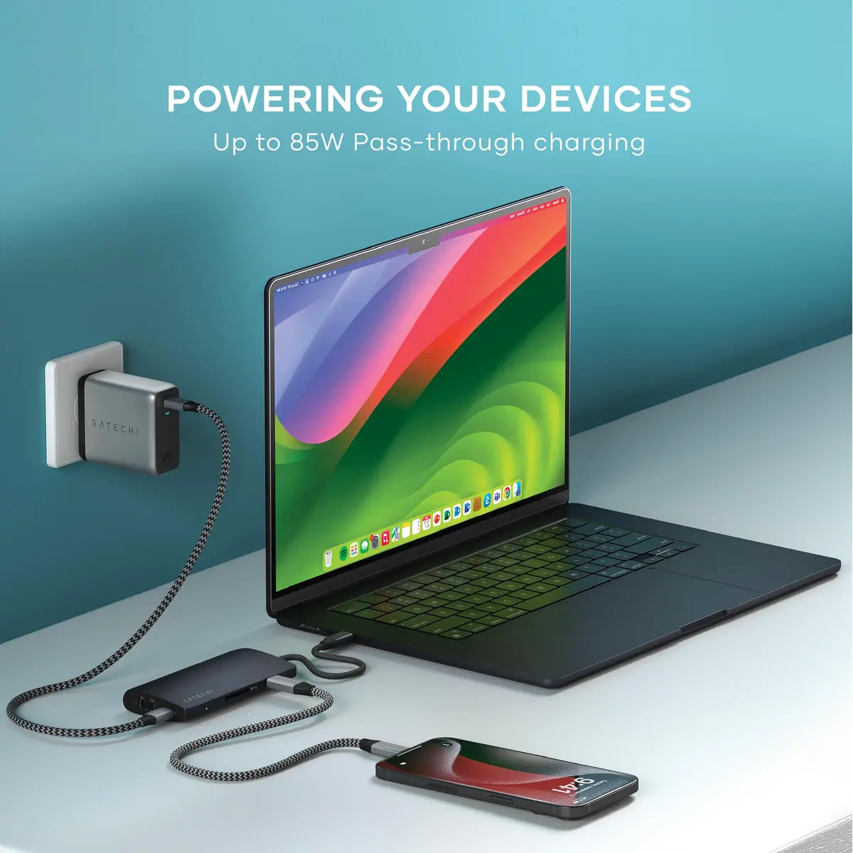 Satechi 8-in-1 USB-C Hub V3, 8K HDMI, 100W Charging, Ethernet, Midnight | Multiport Adapter for Mac & Windows - view 6