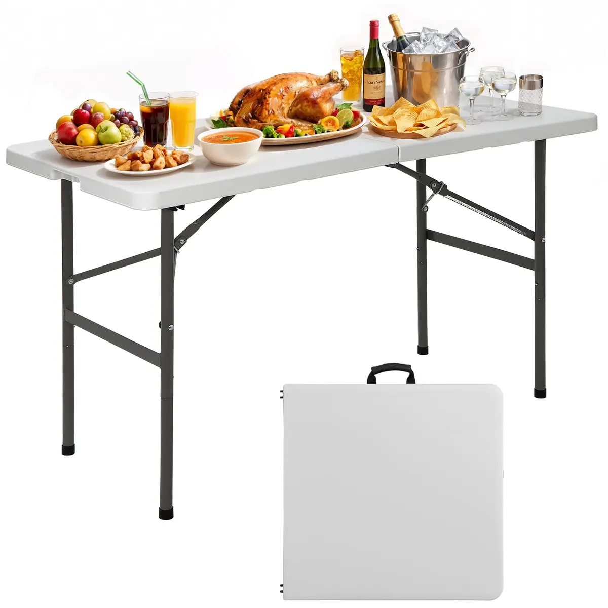 Saicool Folding Event Table 4FT | Heavy Duty Indoor Outdoor Camping Table - main product image