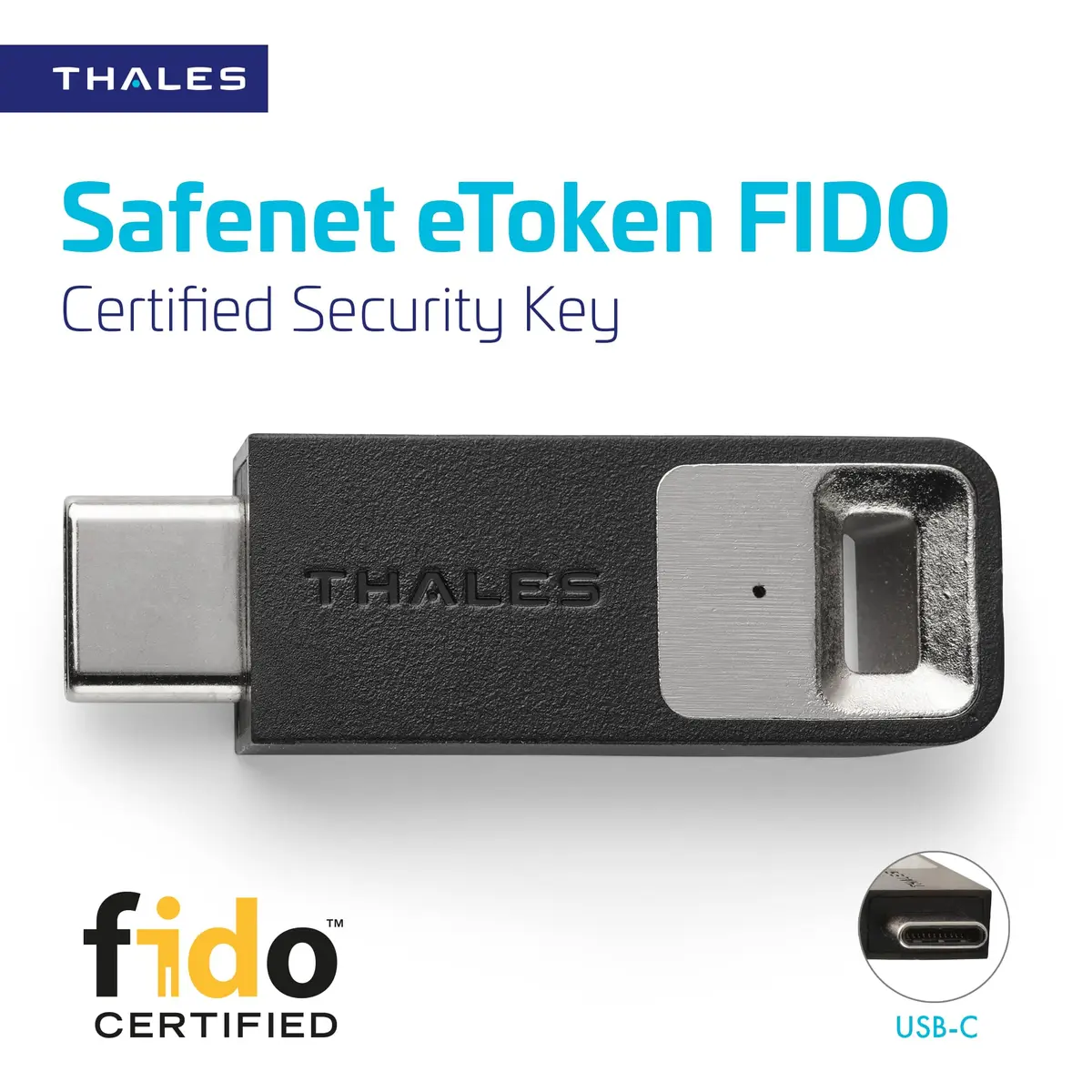 Thales SafeNet eToken FIDO USB-C Security Key | Passwordless Phishing-Resistant Authentication (70-120c) - view 2