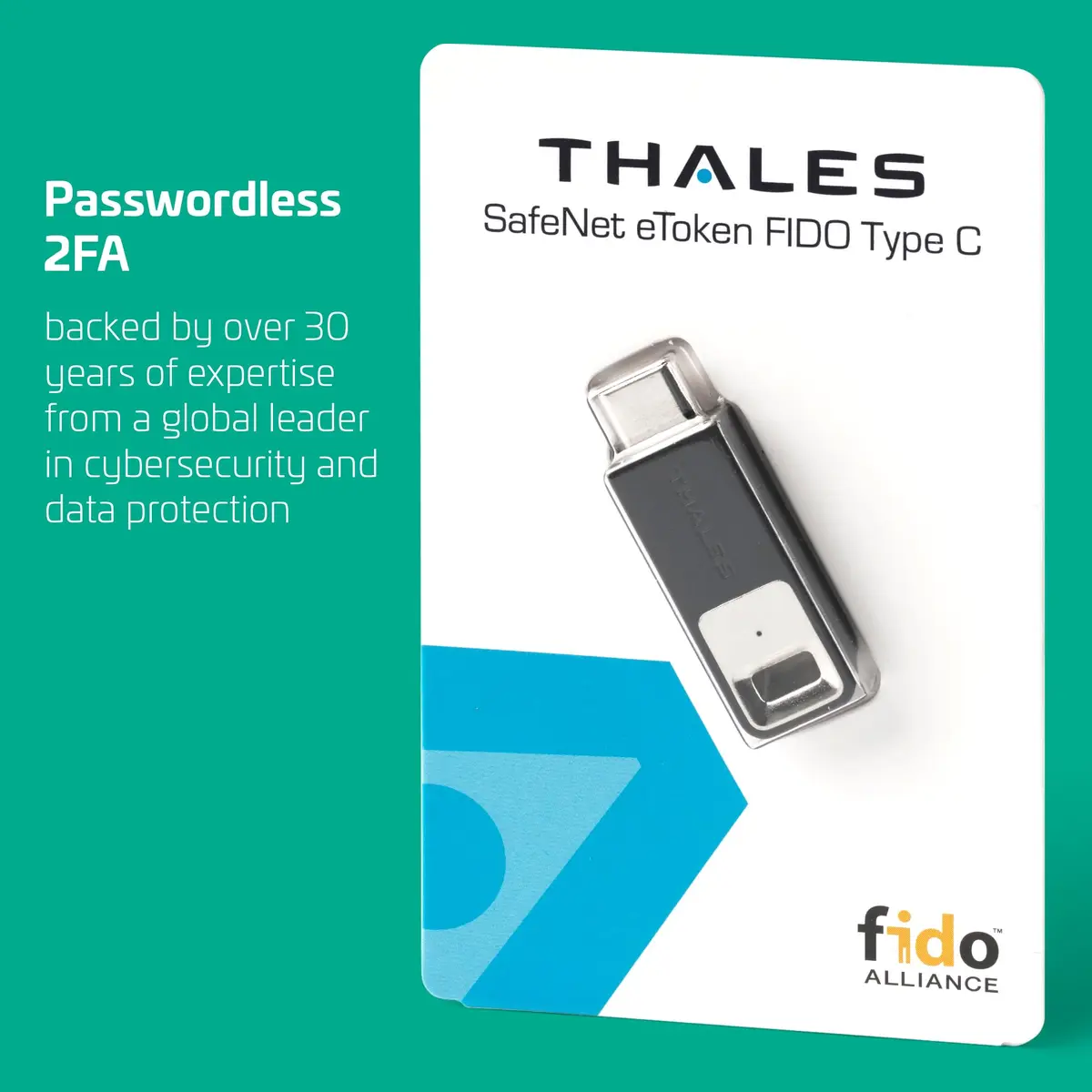 Thales SafeNet eToken FIDO USB-C Security Key | Passwordless Phishing-Resistant Authentication (70-120c) - view 3