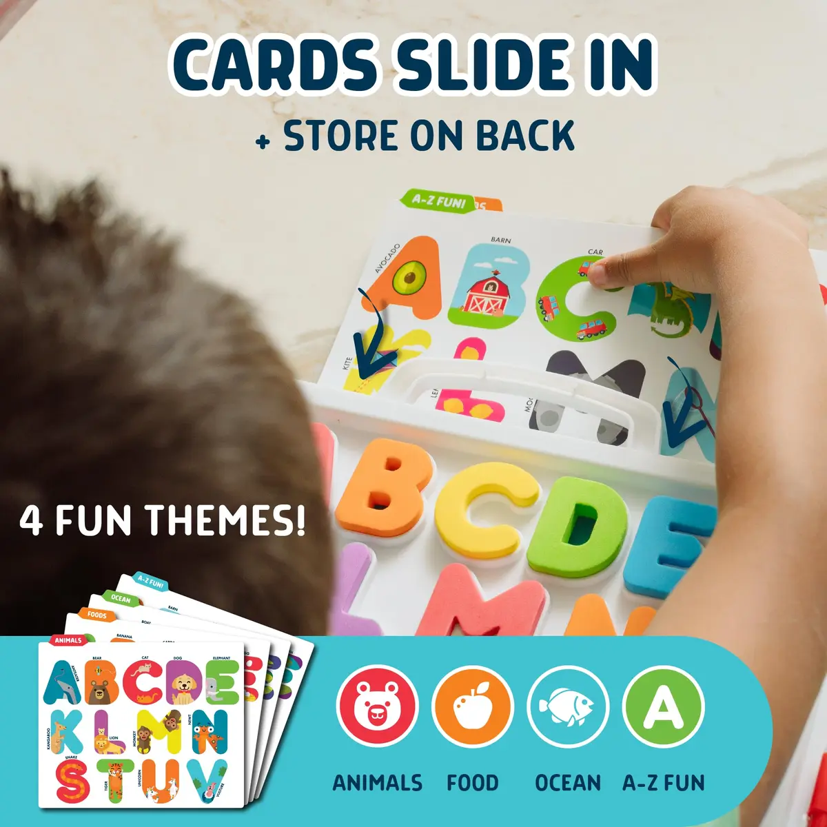 Chuckle & Roar All About ABC’s Travel Case – On-the-Go Alphabet Learning Set with Chunky Foam Letters, Dry-Erase Board, Spelling Cards & Puzzle for Kids 3+ - view 3