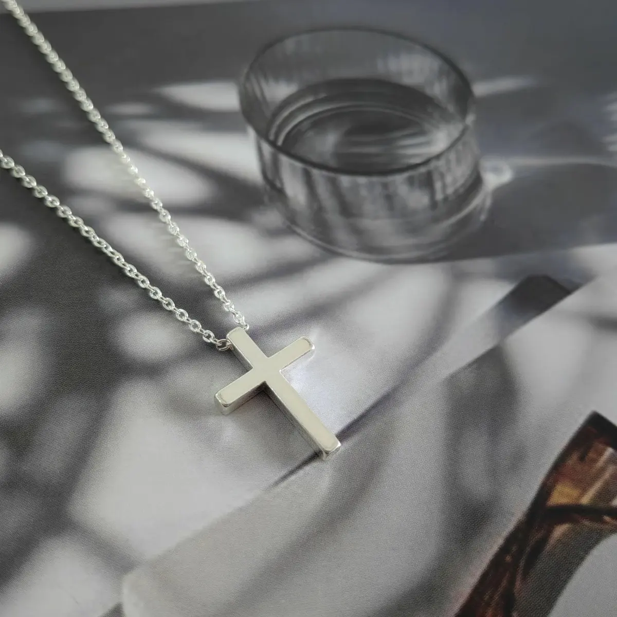 HERIER Silver Necklace for Women Dainty Cross Necklace 20.5mm*14.5mm | Simple Trendy Jewelry - view 7
