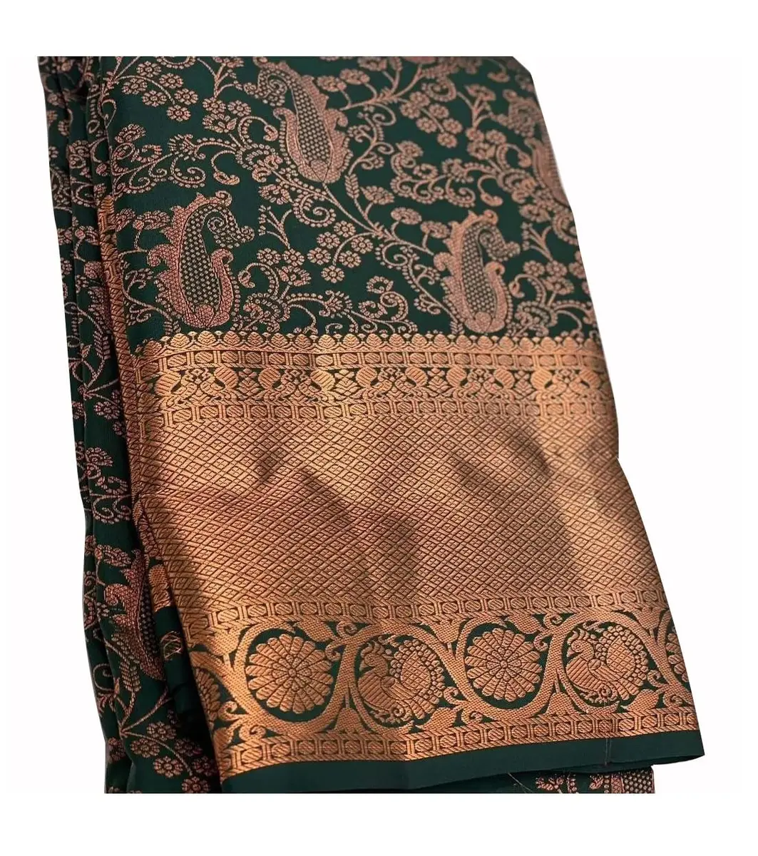 Avantika Fashion Women's Kanjivaram Soft Pure Silk Banarasi Saree With Blouse Piece, Green, 5.3m | Authentic USA Import - main product image