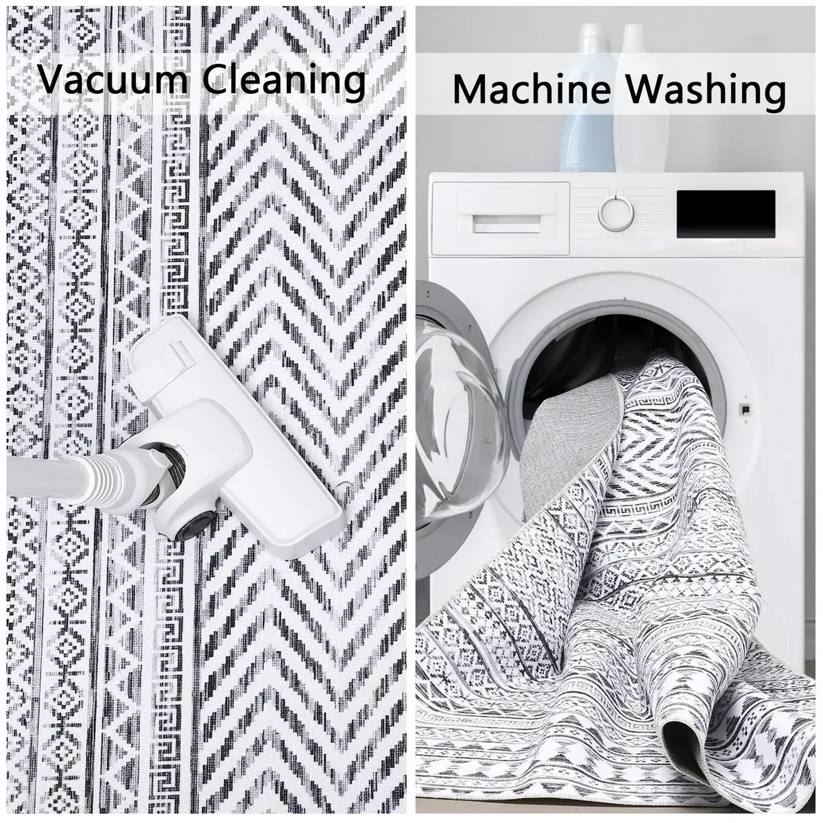 WESTLOOM 9x12 Large Living Room Rug Washable Indoor Non-Slip Grey | Stain & Water Resistant - view 5