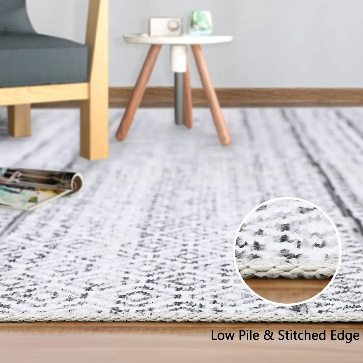 WESTLOOM 9x12 Large Living Room Rug Washable Indoor Non-Slip Grey | Stain & Water Resistant - view 3