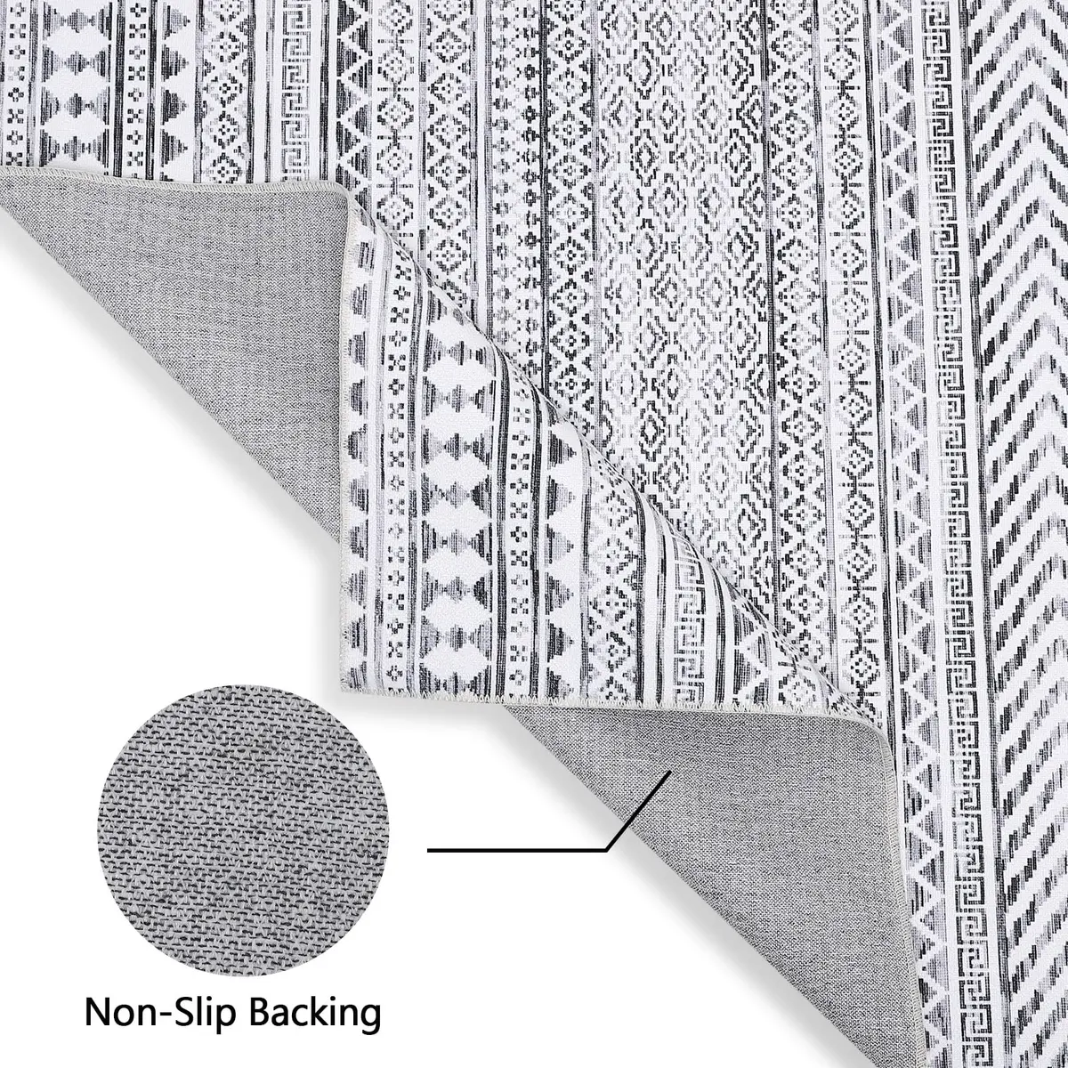 WESTLOOM 9x12 Large Living Room Rug Washable Indoor Non-Slip Grey | Stain & Water Resistant - view 4