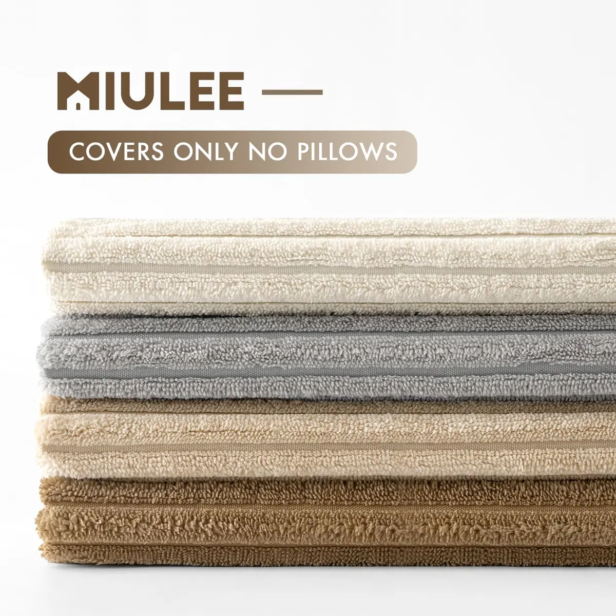 MIULEE Soft Corduroy Decorative Throw Pillow Covers 45x45 cm (18x18 Inch) | Boho Stripe Texture for Cozy Corners - view 6
