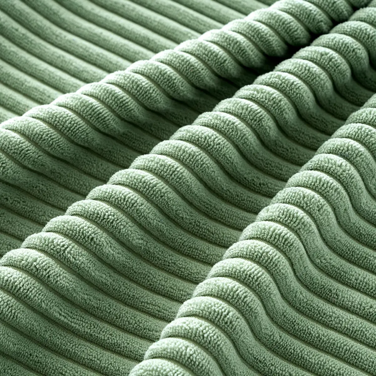 MIULEE Soft Corduroy Decorative Throw Pillow Covers Sage Green 18x18 Inch (45x45 cm) | Pack of 4 Boho Stripe Accent Cases - view 3
