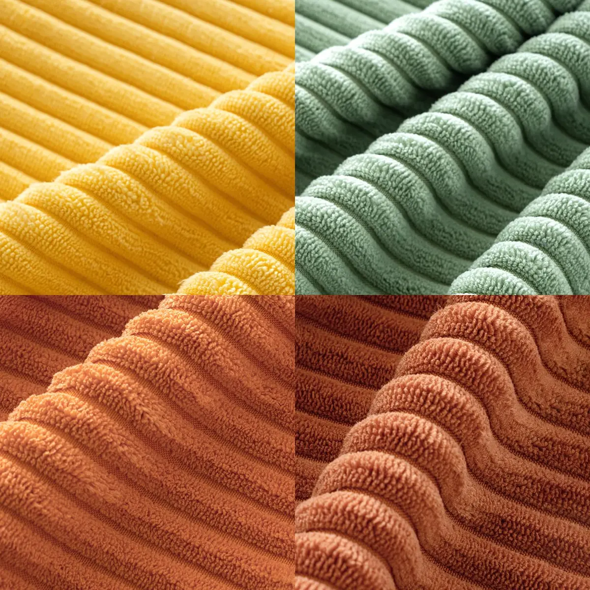 MIULEE Yellow Rust Green Corduroy Decorative Throw Pillow Covers 45x45 cm (18x18 Inch) | Boho Stripe Accent for Living Room - view 7