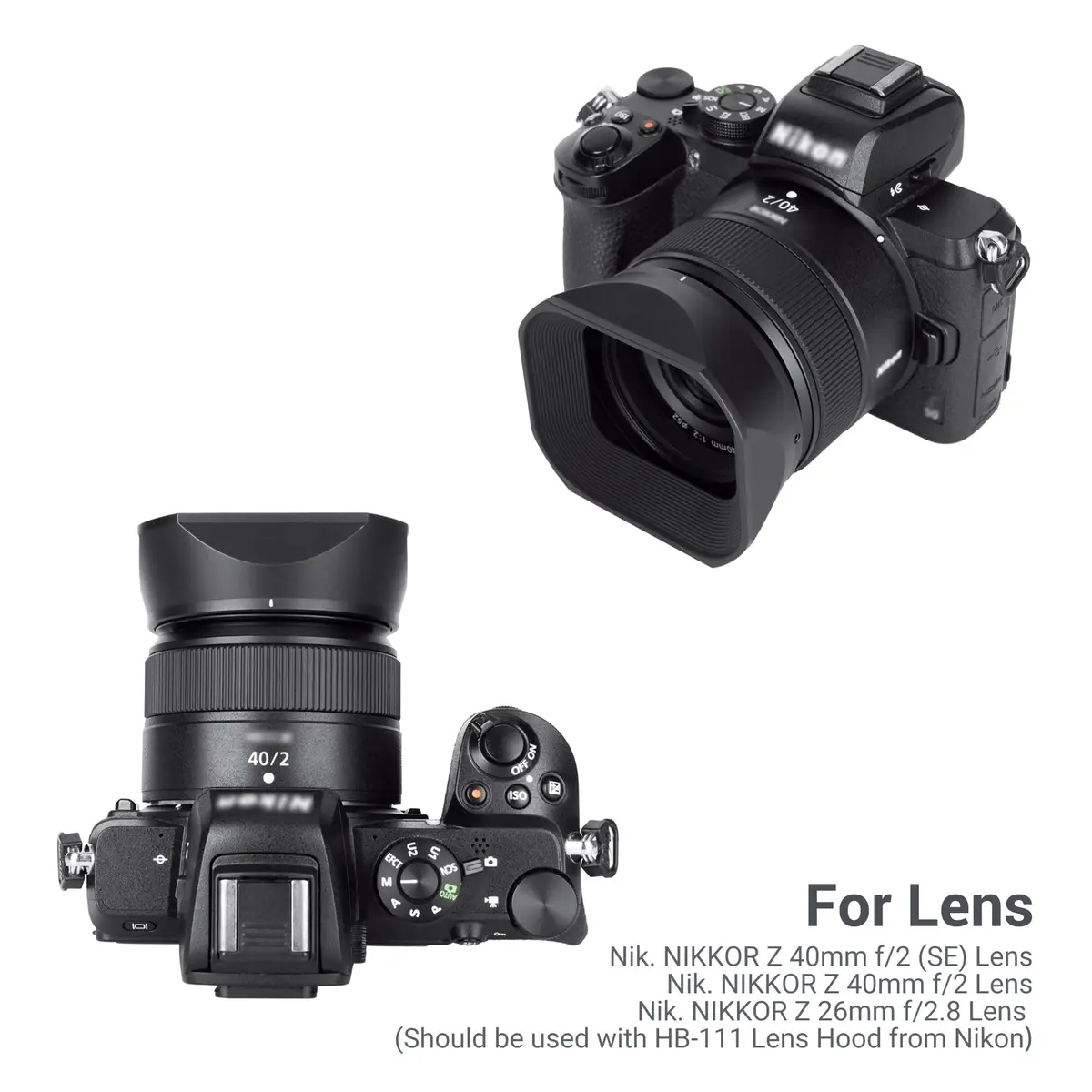JJC Lens Hood for Nikon NIKKOR Z 40mm F2 (SE), Z 40mm F2 & Z 26mm F2.8 Lens | Aluminium Alloy No Vignetting with Cap - view 2