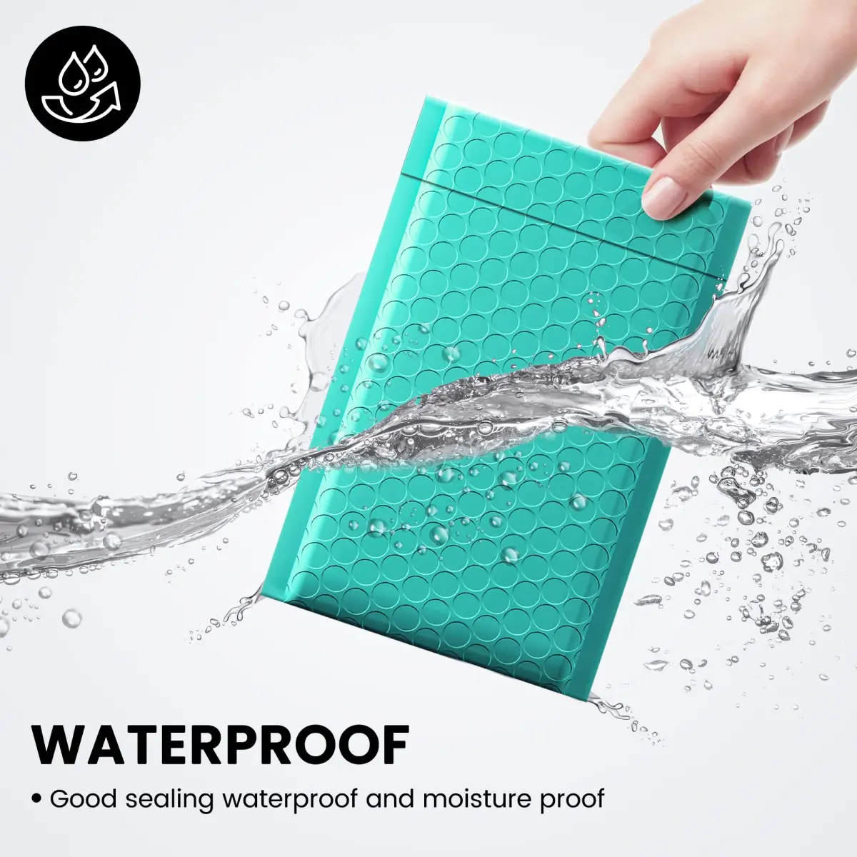Fuxury Teal Bubble Mailers 4x8 Inch (20.3cm x 10.2cm) | 800 Pack Waterproof Padded Envelopes - view 4