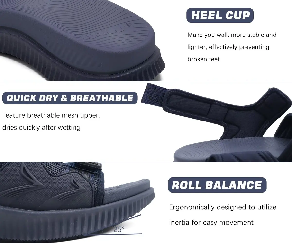 KuaiLu Mens Arch Support Hiking Sandals Orthopedic Athletic Walking Sandles | Open Toe Summer Sport Comfort - view 7
