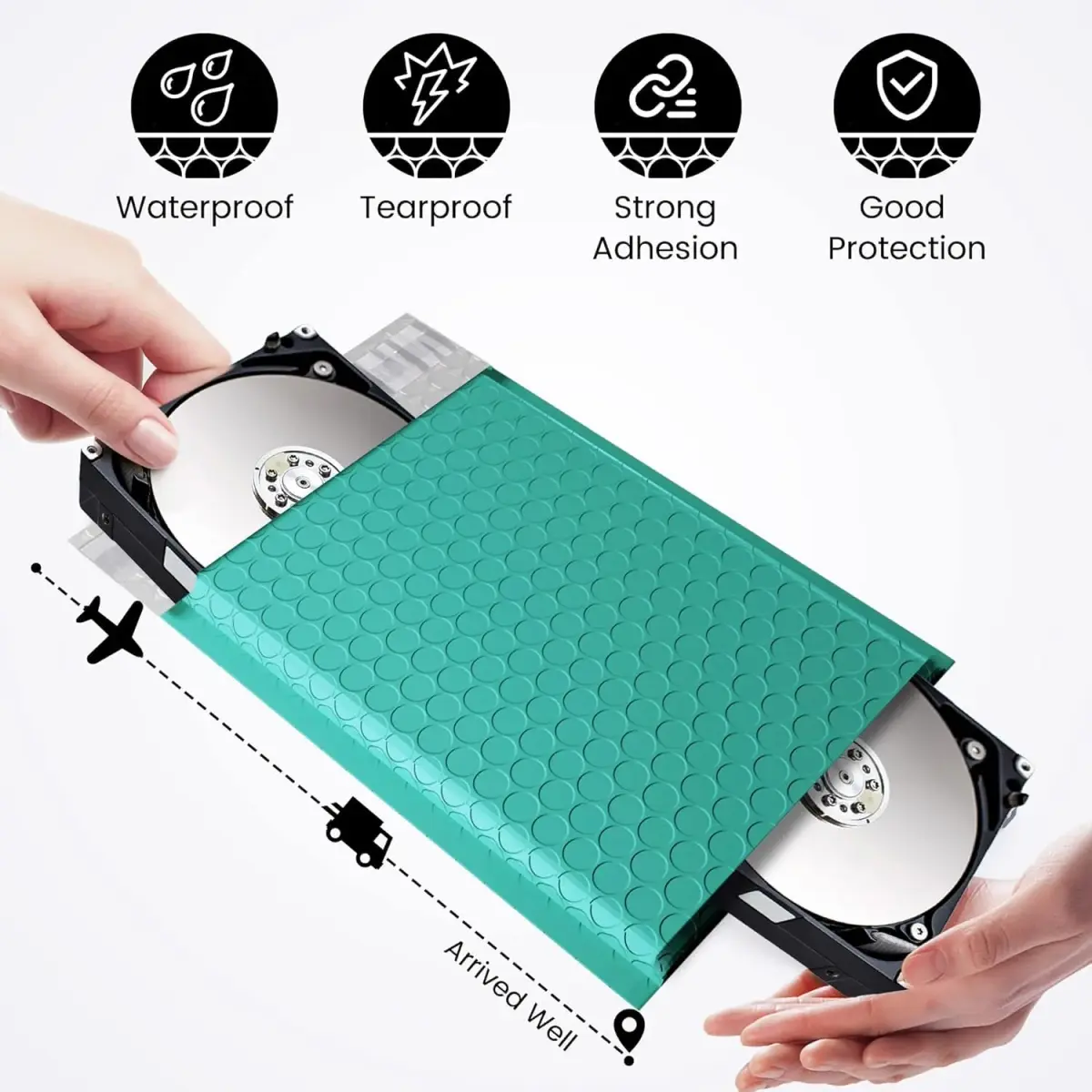 Fuxury Teal Bubble Mailers 6x10 Inch (3000 Pack) | Bulk Value Pack for Small Business - view 6