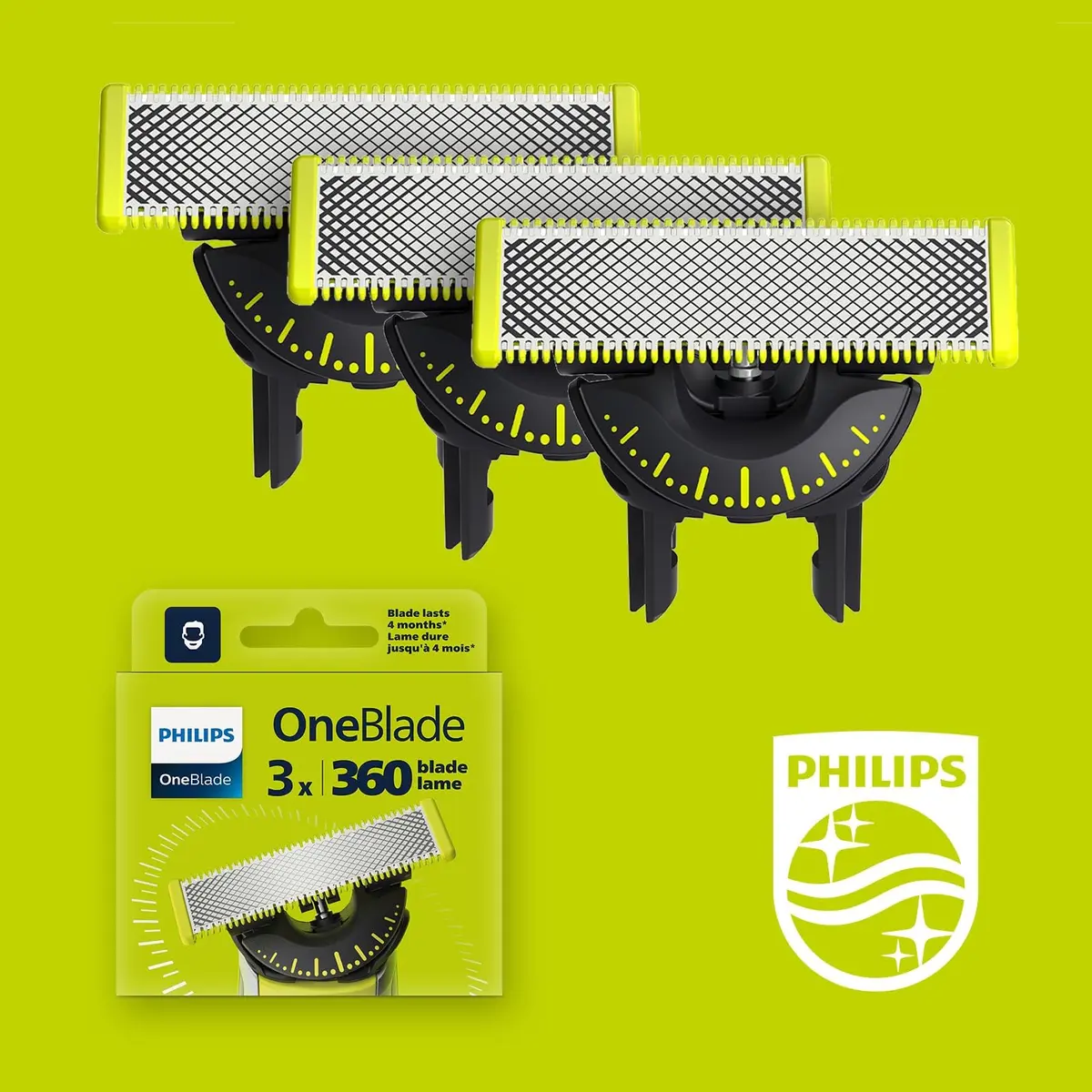 Philips OneBlade 360 Replacement Blades | 3 Pack | Model QP430/60 | Stainless Steel - view 2
