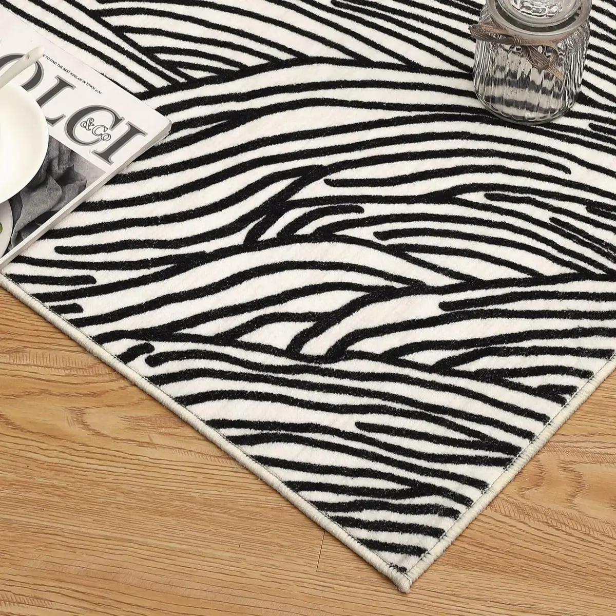 WESTLOOM Modern Area Rug 4x6 | Washable, Minimalist Lines, Soft, Non Slip, Low Pile Floor Carpet for Living Room & Bedroom Beige - view 7
