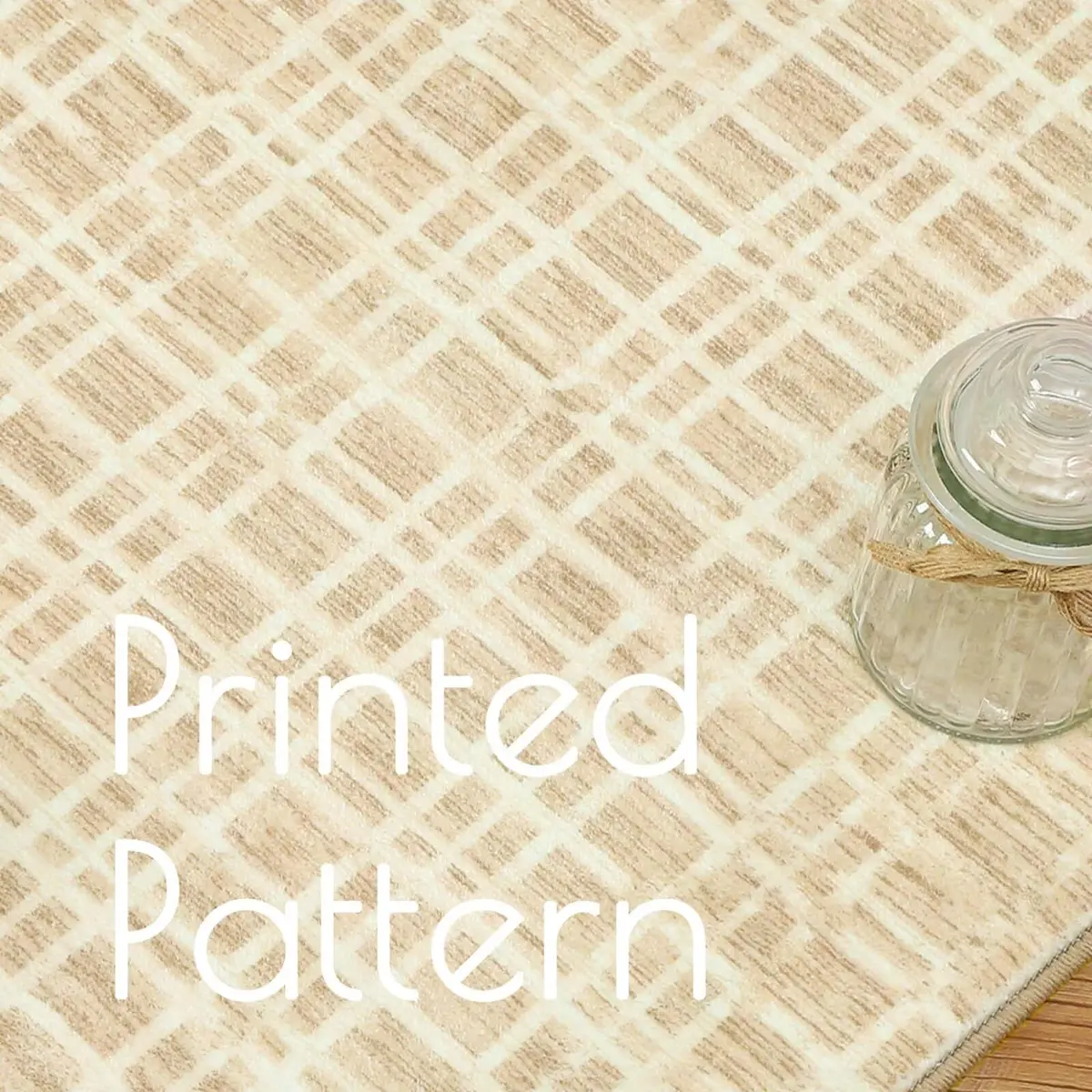 WESTLOOM Checkered Indoor Farmhouse Area Rug 5x7 | Washable Non Slip Minimalist Yellow - view 5