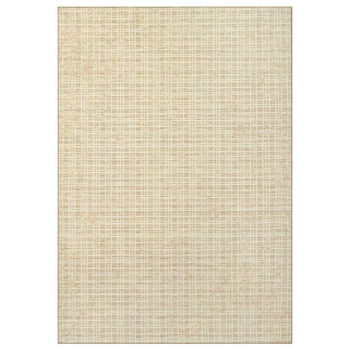 WESTLOOM Checkered Indoor Farmhouse Area Rug 5x7 | Washable Non Slip Minimalist Yellow - view 2