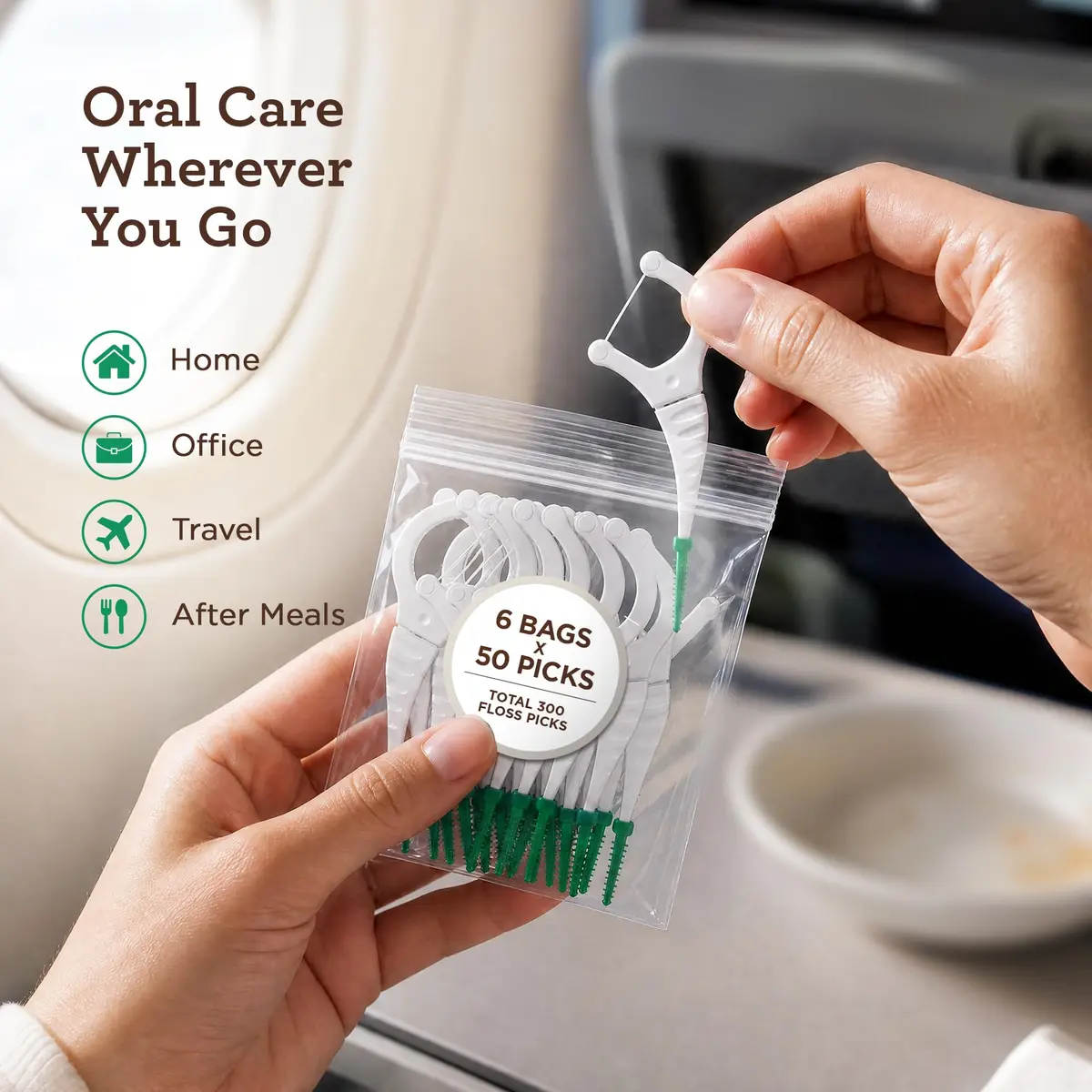 GuruNanda Dental Floss Picks 300ct | 2-in-1 Interdental Floss & Pick for Adults & Kids - view 6