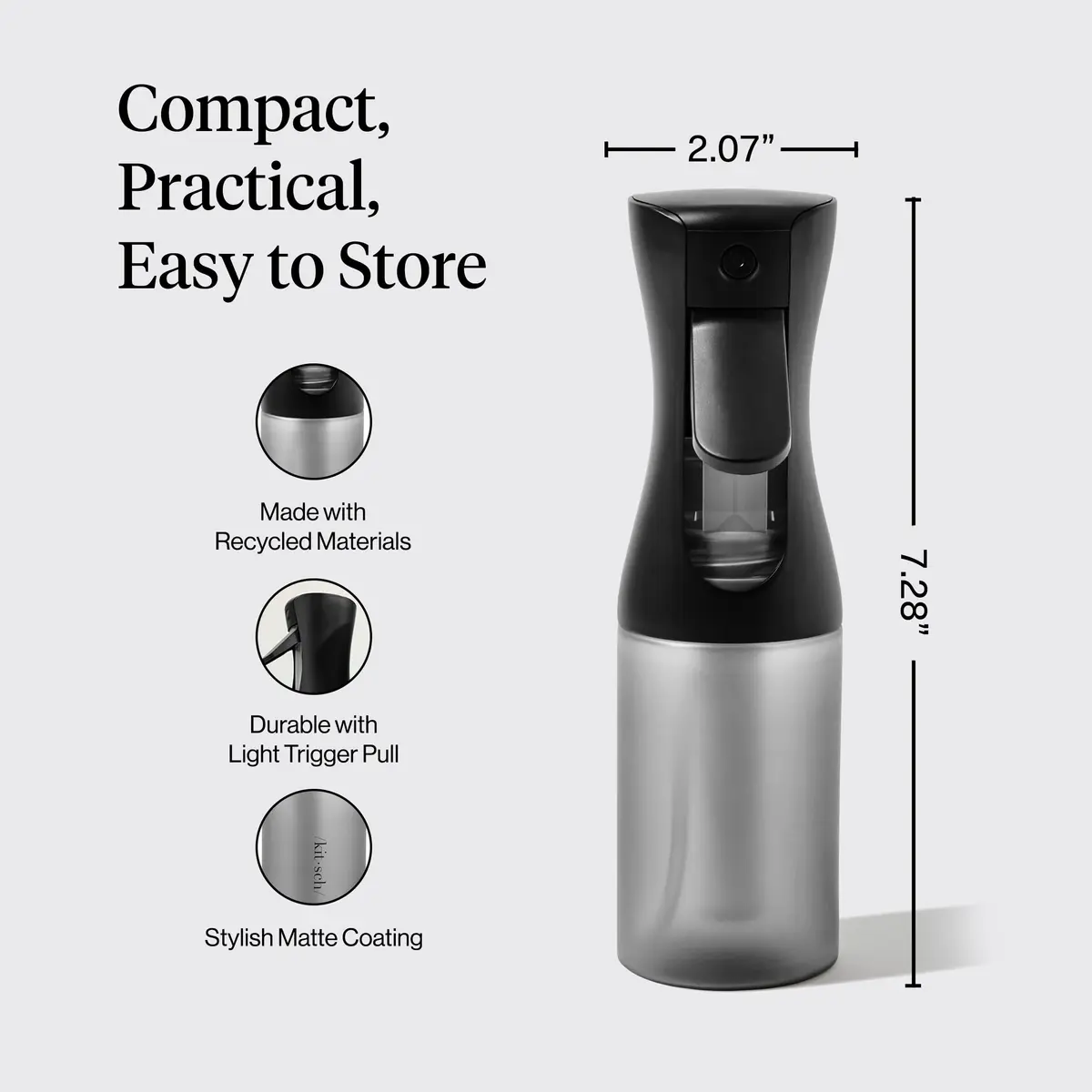 Kitsch Continuous Spray Bottle for Hair – Black, 150ml (5.1 oz) | Ultra-Fine Mist for Effortless Styling - view 4