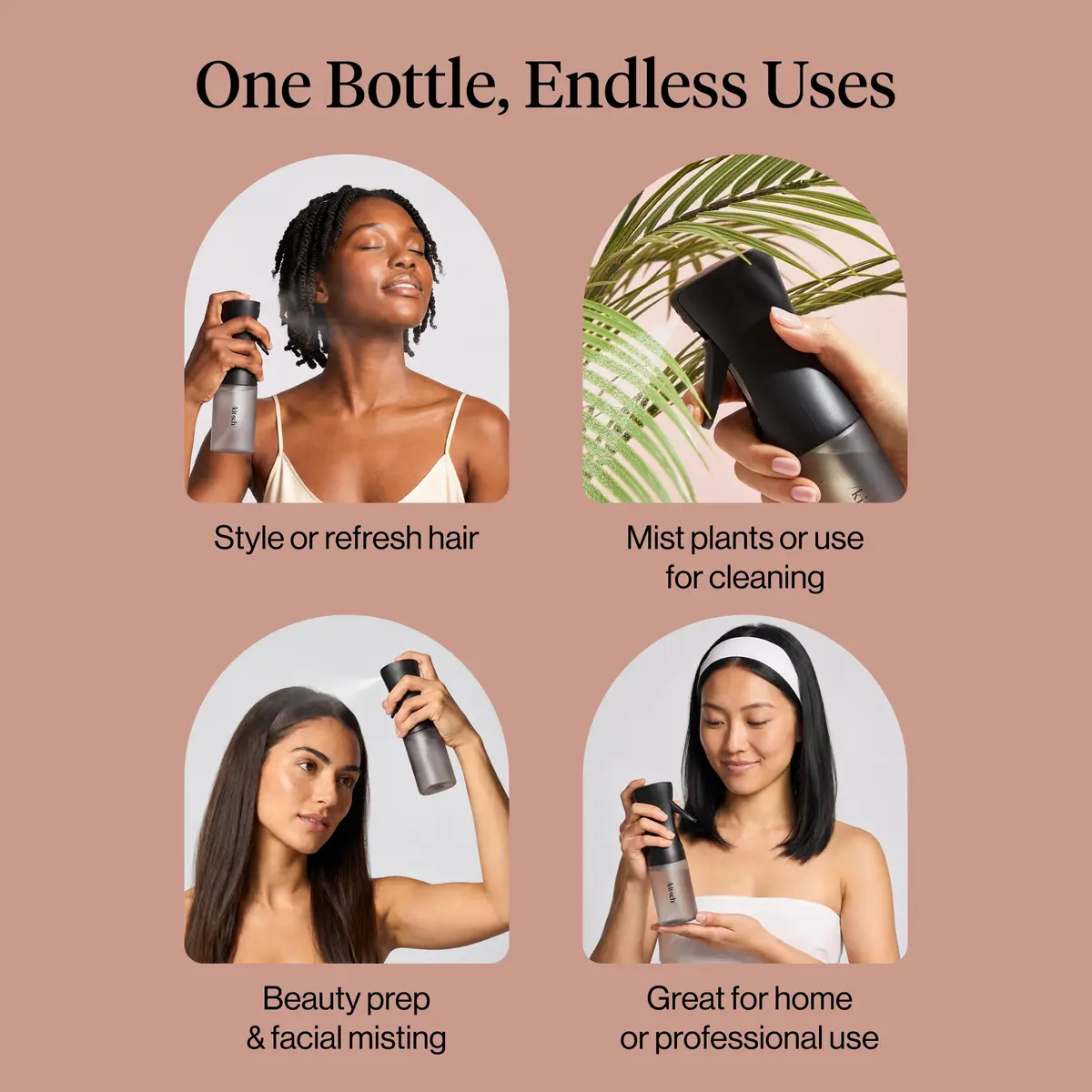 Kitsch Continuous Spray Bottle for Hair – Black, 150ml (5.1 oz) | Ultra-Fine Mist for Effortless Styling - view 6