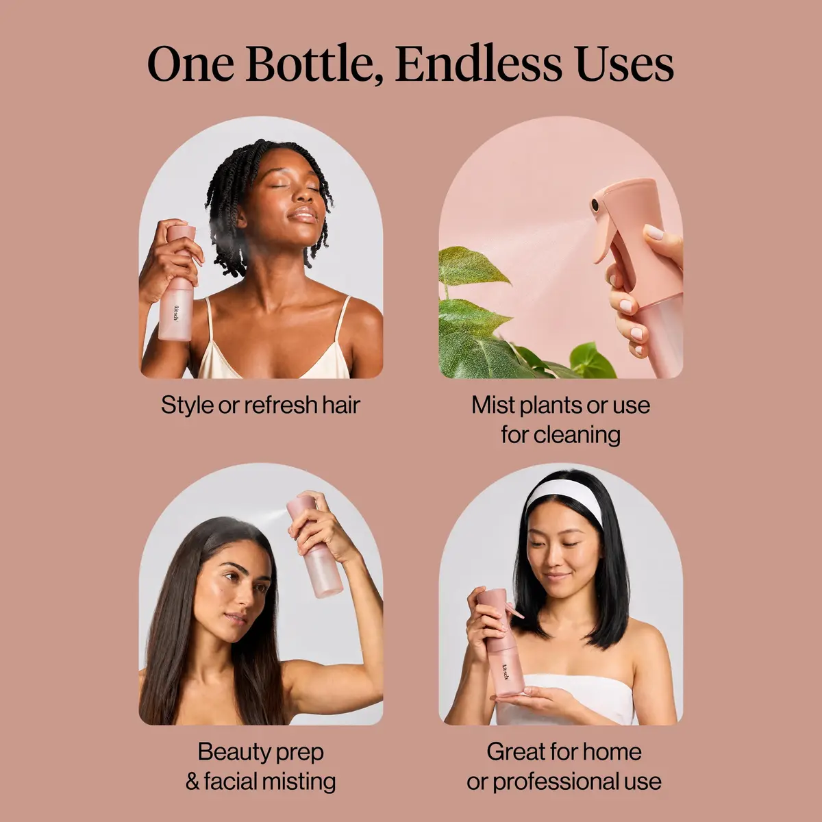 Kitsch Continuous Spray Bottle for Hair – Terracotta, 150ml (5.1 oz) | Ultra-Fine Mist for Styling & Refreshes Curls - view 6