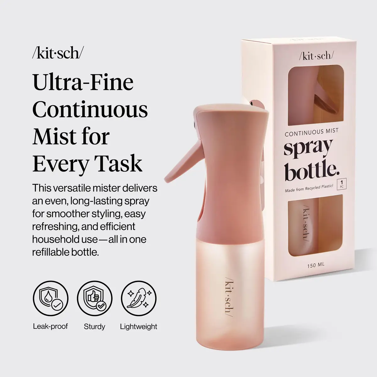 Kitsch Continuous Spray Bottle for Hair – Terracotta, 150ml (5.1 oz) | Ultra-Fine Mist for Styling & Refreshes Curls - view 2