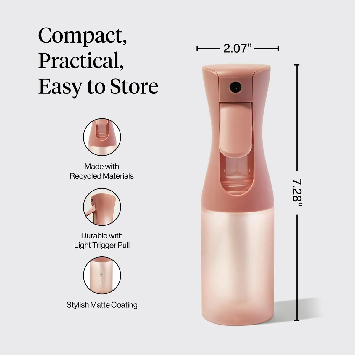 Kitsch Continuous Spray Bottle for Hair – Terracotta, 150ml (5.1 oz) | Ultra-Fine Mist for Styling & Refreshes Curls - view 4