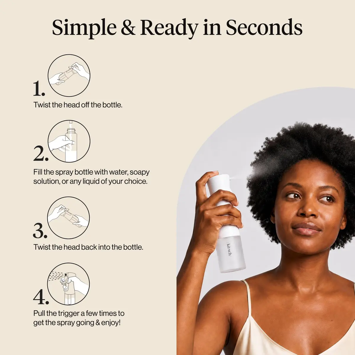Kitsch Continuous Spray Bottle for Hair – White, 150ml (5.1 oz) | Ultra-Fine Mist for Effortless Styling - view 7