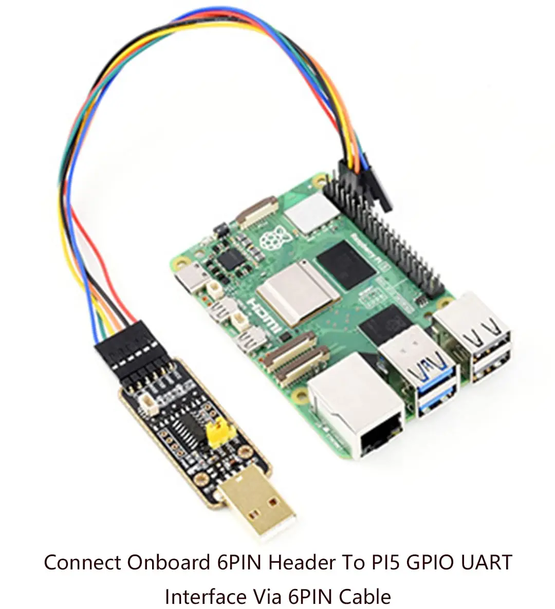 Wonrabai USB to UART Debugger Module for Raspberry Pi 5 | Multi-System UART Connection - view 5