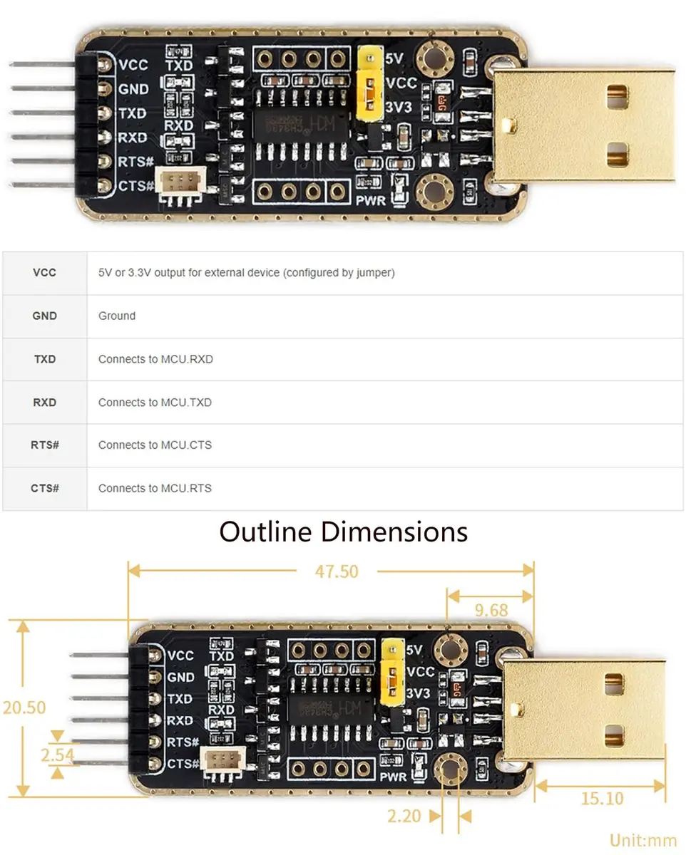 Wonrabai USB to UART Debugger Module for Raspberry Pi 5 | Multi-System UART Connection - view 7
