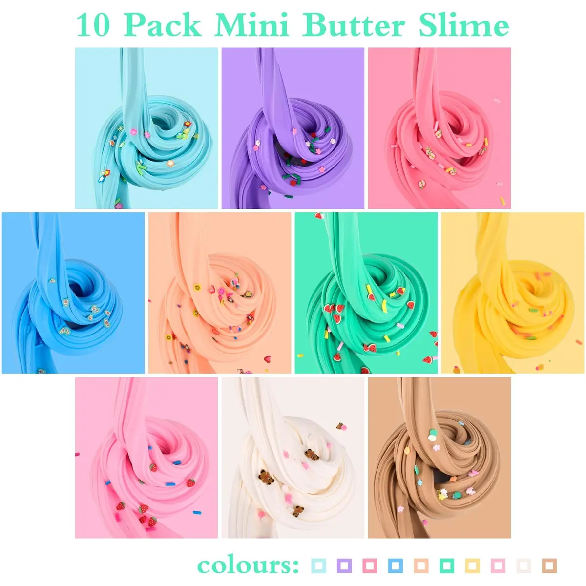 tuupowana Premium Scented Butter Slime 10 Pack Kit | 450ml (15.2 Fl Oz) Total | Non-Toxic & Safe for Kids - view 3