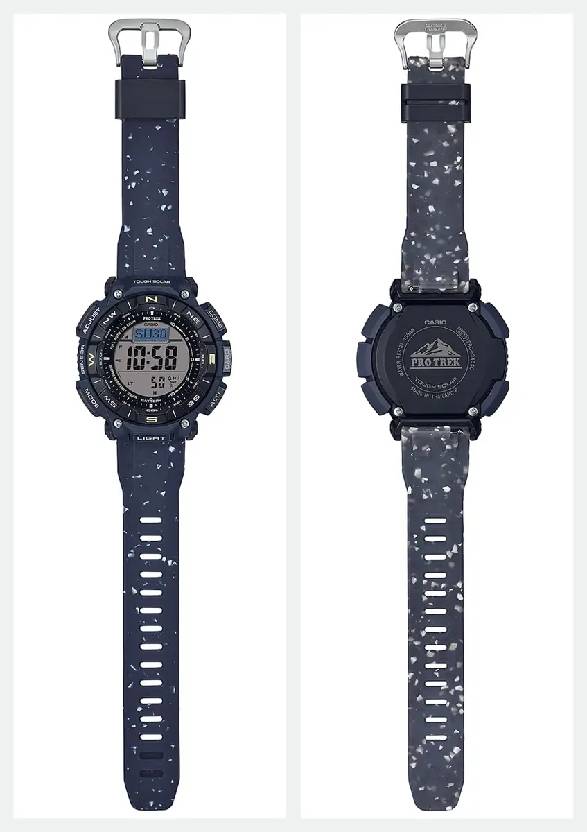 PRO TREK PRG-340SC-2JF Solar Wristwatch | Eco-Friendly Biomass Plastic, 51.7mm Dial, Navy - view 8