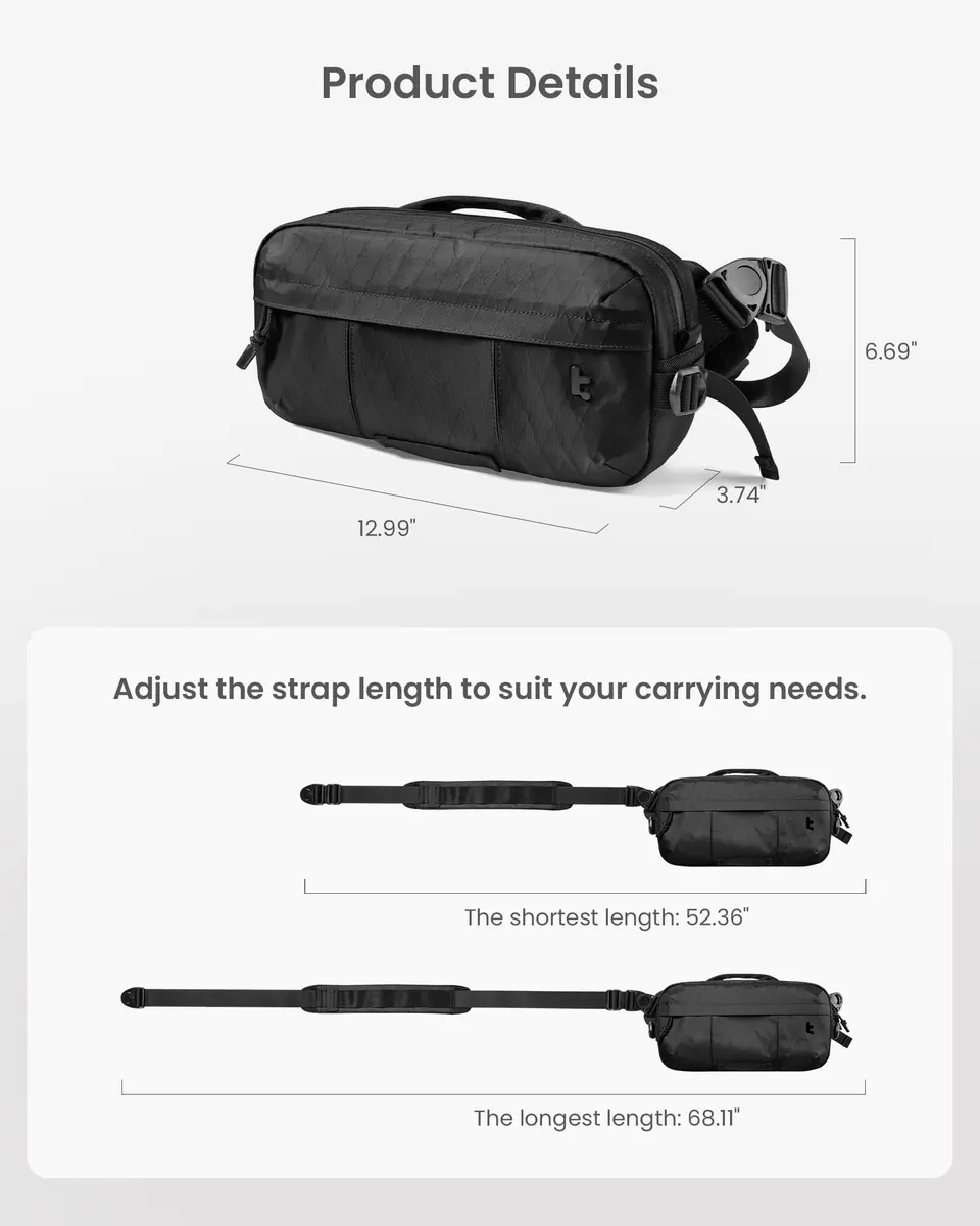 tomtoc 5.5L X-Pac Sling Crossbody Bag for Nintendo Switch 2/ROG Xbox Ally X | Waterproof Urban Travel Companion - view 8
