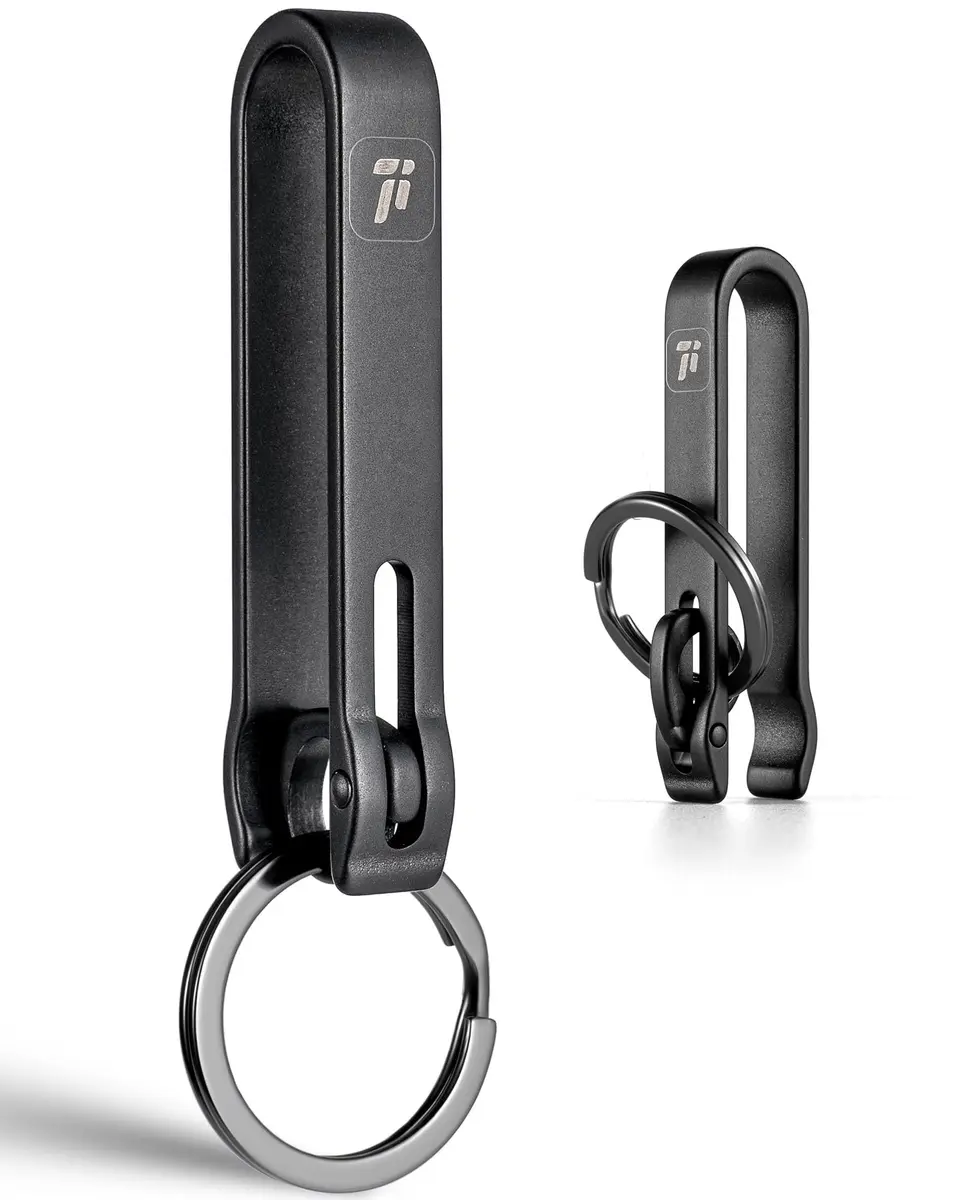 FEGVE Titanium Key Belt Clip | Carabiner Keychain Belt Holder, Rustproof & Secure Lock - main product image