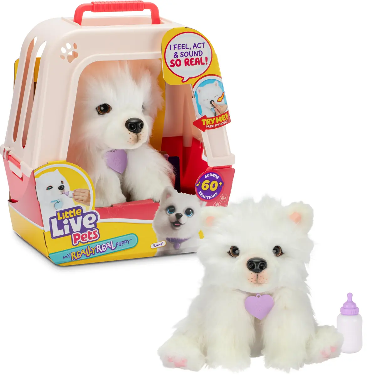Little Live Pets My Really Real Puppy Luna the Samoyed Interactive Plush | 60 Sounds & Reactions, Weighted Paws, Movable Eyes - main product image