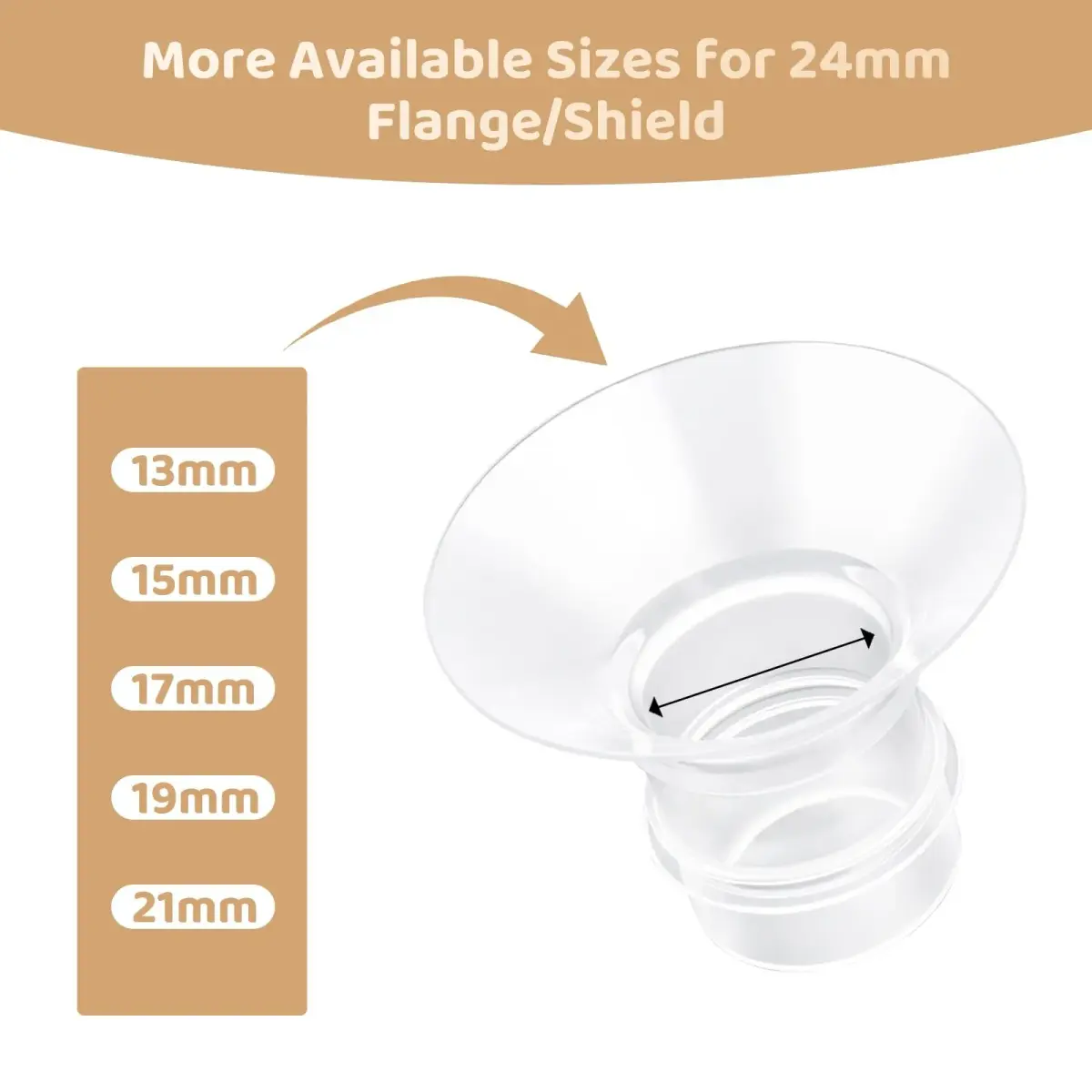 Suniceme 15mm Flange Inserts for 24mm Shields | Reduce Nipple Tunnel to 15mm - view 2