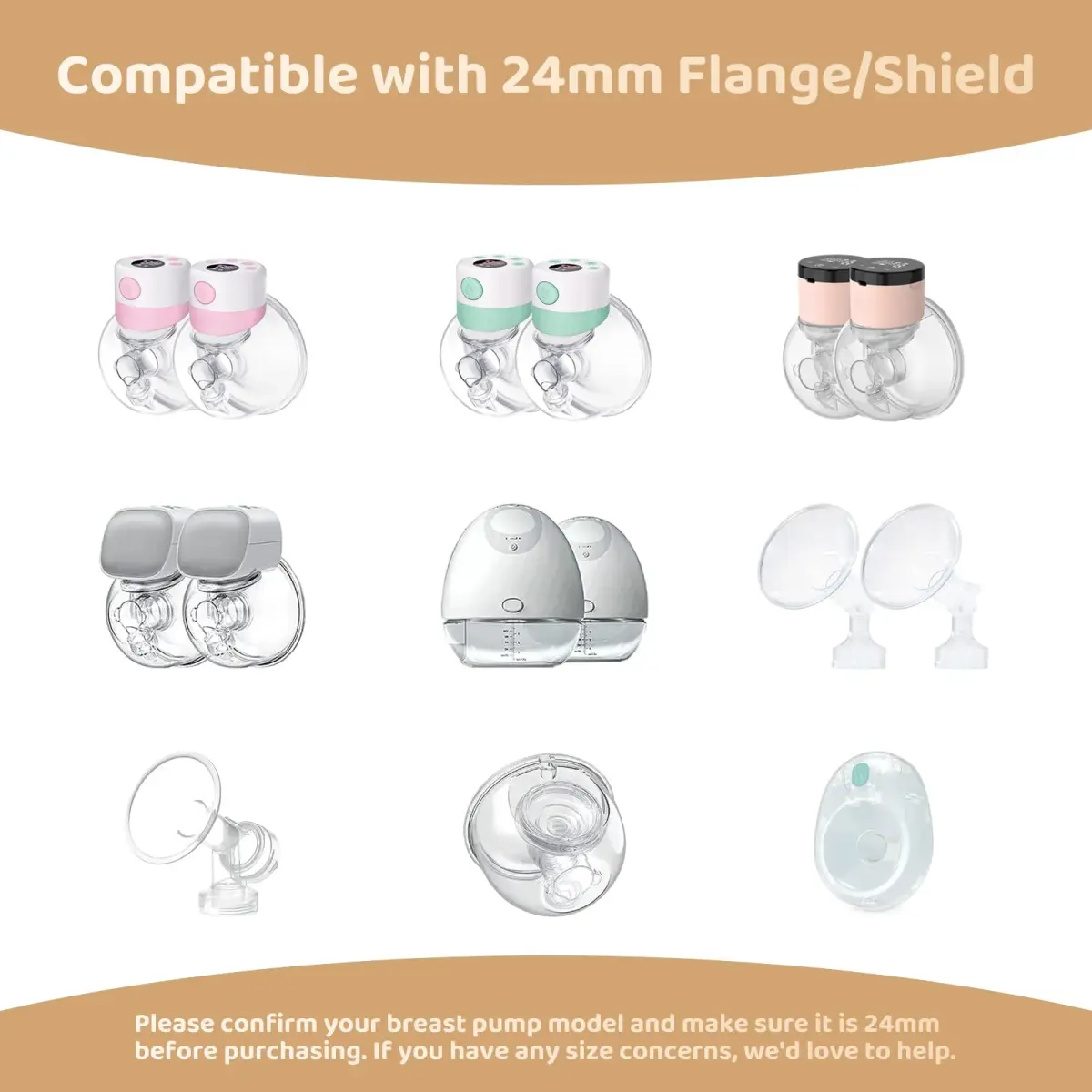 Suniceme 15mm Flange Inserts for 24mm Shields | Reduce Nipple Tunnel to 15mm - view 3