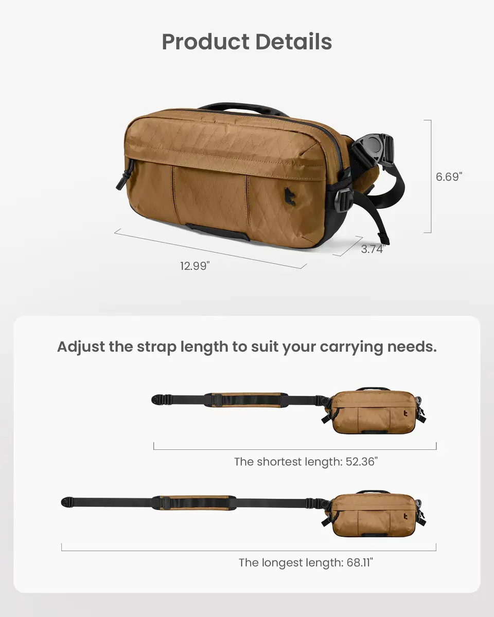 tomtoc 5.5L X-Pac Sling Crossbody Bag for Nintendo Switch 2/ROG Xbox Ally X | Urban Waterproof Design - view 9