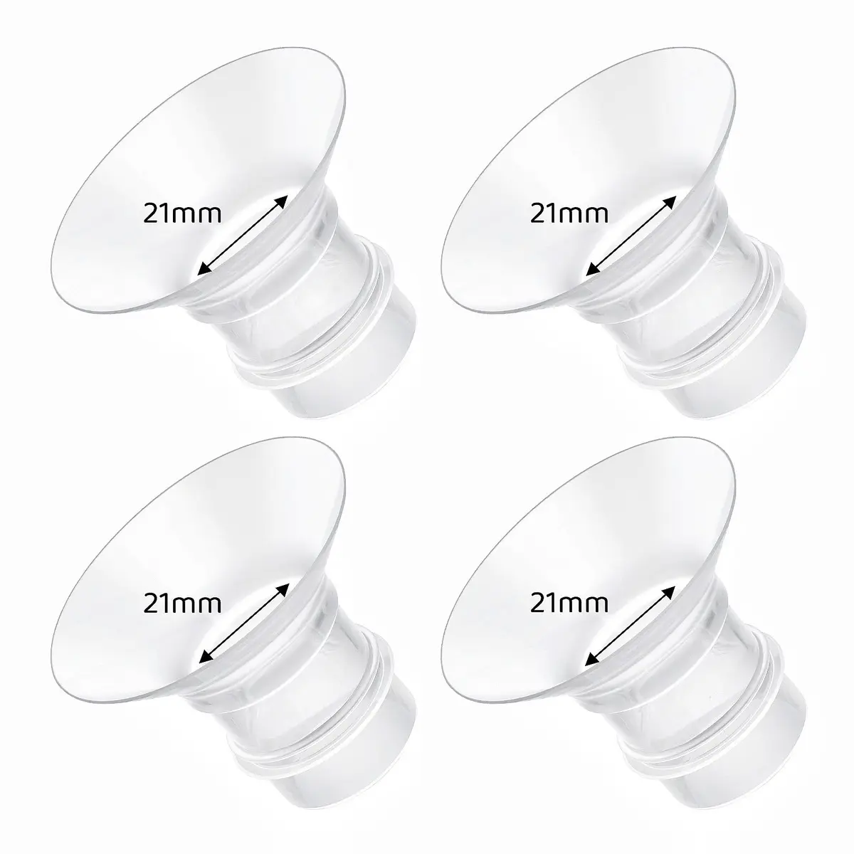 Suniceme 21mm Flange Inserts for 24mm Shields | 4-Pack, BPA-Free Silicone - main product image