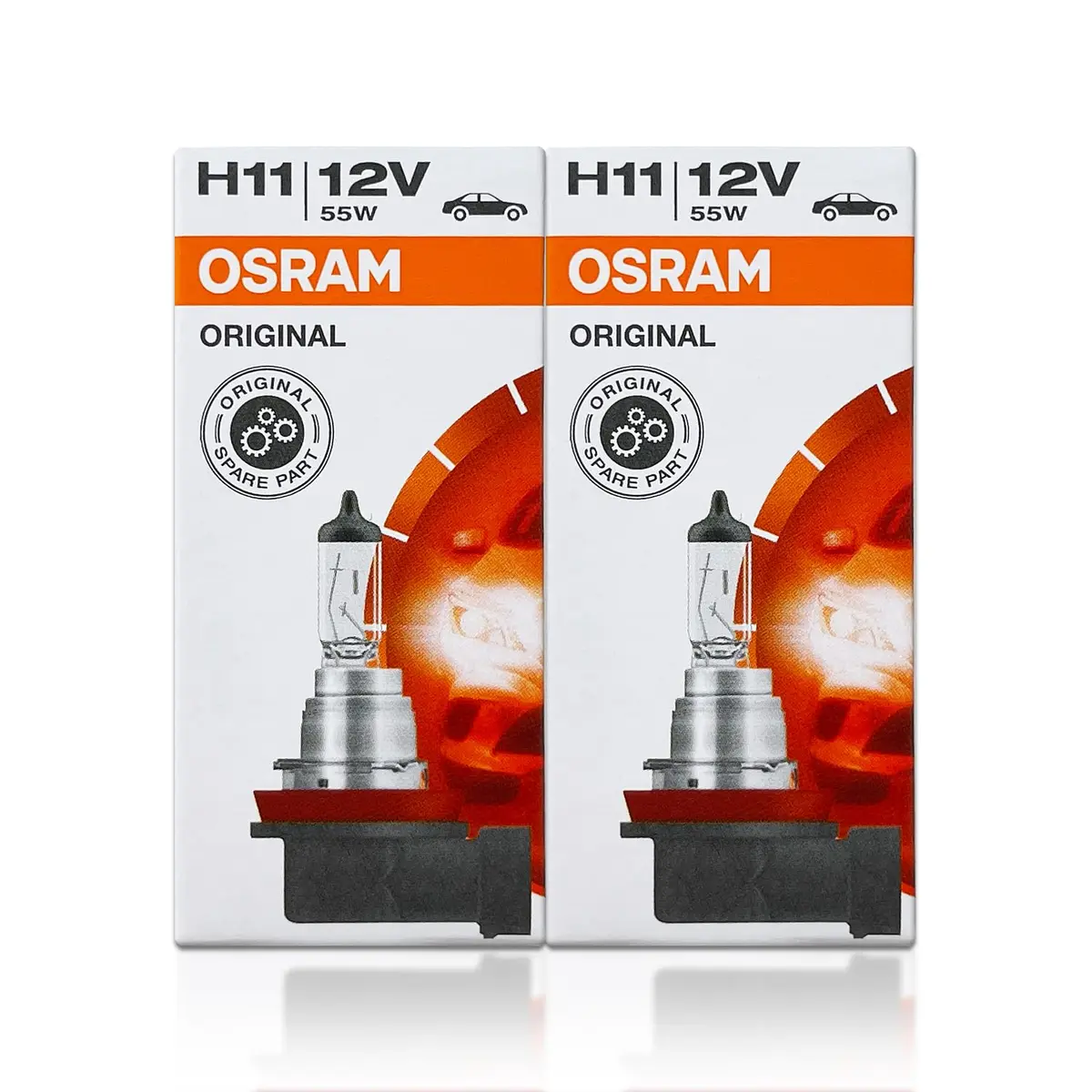 OSRAM H11 64211L+ DOT Original Standard Halogen Bulb 12V 55W 3800K PGJ19-2 (Pack of 2) - view 2