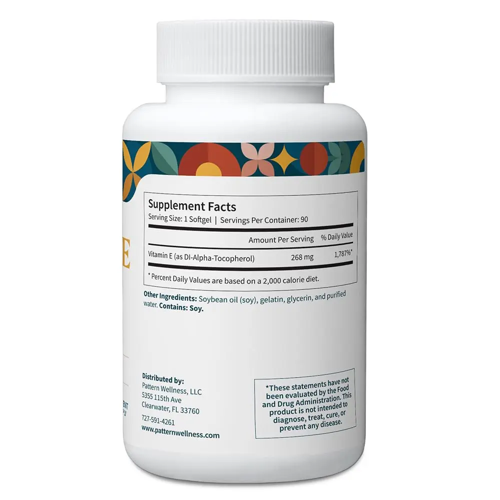 Pattern Wellness Vitamin E 400 IU – 90 Softgels | Supports Antioxidant & Cellular Health - view 3