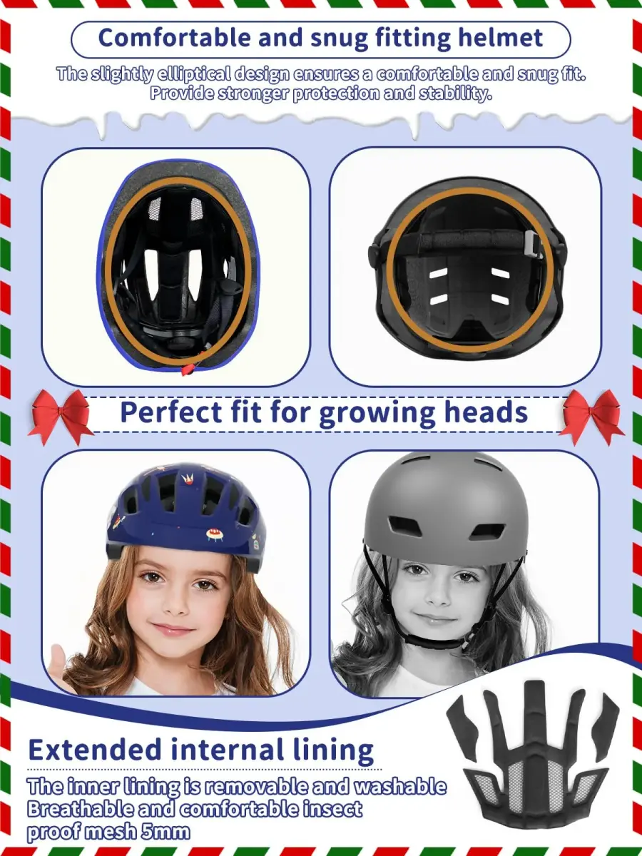 XJD Toddler Helmet Design Blue | Adjustable Fit Multi-Sport Kids Bike Helmet for Age 1-8 Years, 52-56 cm - view 6