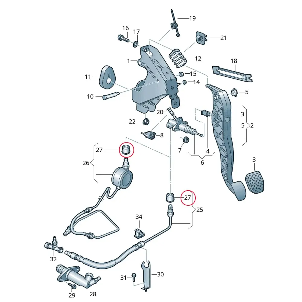 HOMEWITHU Car Clutch Master Cylinder Gasket Seal Repair Kit 1K0798741 02F141143A | Durable Rubber Seals for VW & Audi - view 6