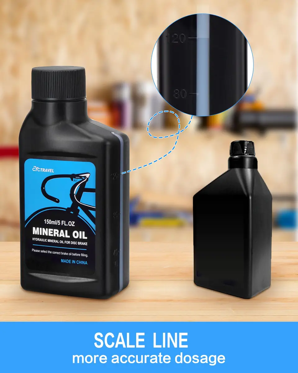 cyctravel Hydraulic Brake Bleed Kit for Shimano Disc Brakes 150ml (5 Fl Oz) | USA Import with Mineral Oil - view 3